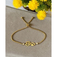 Titanium CD gold drawstring bracelet