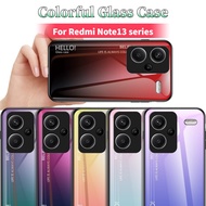 Fashion Colorful Tempered Glass Hard Case for Xiaomi Redmi Note13 Note 13 Pro Plus 4G 5G Soft TPU Ed