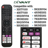 For Devant Smart TV remote 32STV103 50QUHV04 55UHD202 EN2N30H remote control prime video approx YouT