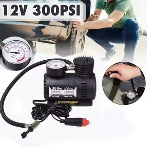 ABS Auto Tire Pump Portable Compressor Tire Inflator With Mechanical Pressure Gauge Electric Tire Pu