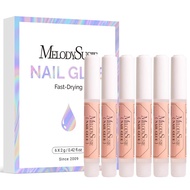 MelodySusie 6Pcs Nail Glue for Press on Nails Super Strong and Long Lasting Nail Glue for Acrylic Na