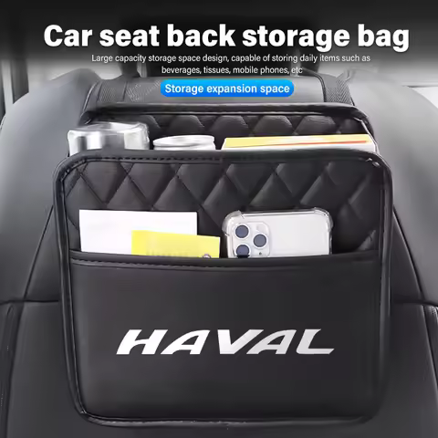 Leather Car Tissue Storage Box Seat Back Paper Water Cup Bag For Haval Great Wall Jolion H1 H2 H3 H4