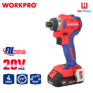 WORKPRO ไขควงกระแทกไร้สาย (Brushless Motor) 20V (พร้อมแบตเตอรี่ 2 ก้อน) รุ่น WP390102 WORKPRO