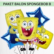 Spongebob SQUAREPANTS B Balloon Pack/Spongebob Birthday Decoration/Spongebob Foil Balloons