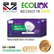 Ecolink LED Bulb 3 Free 1 Multipack 7W Yellow Bulb - 7 W 7Watt 7 Watt
