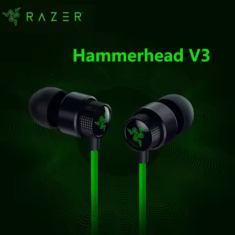 Razer Hammerhead V3 Wired in-Ear Headphones Multi-Functional Music Gaming Earphone 3.5mm & USB Type 