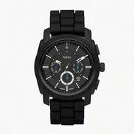 Men's Mechanical Chronograph Watch, Black Dial, Black Silicone Strap, Model FS4487