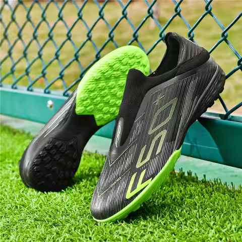 Slip-on F50+ Mens Soccer Shoes Boys Training Non-Slip Turf Soccer Cleats TF/FG Football Sneakers Chu