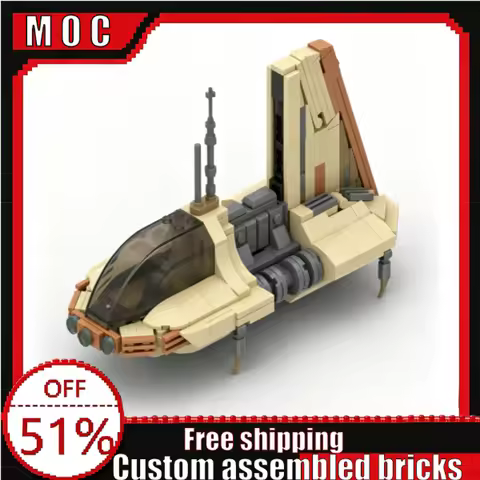 358 Parts MOC Mini Interstellar Transport Spaceship Sci-Fi Model Blocks DIY Assembly Educational Toy