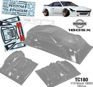 【萬板】Team C TC180 日產 180SX 1/10電動房車195mm用透明車殼組