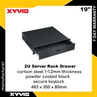 2U Drawer 19 Inch Standard Size Rack Mount Drawer Case with Bracket Key Lock Server Rack Drawer