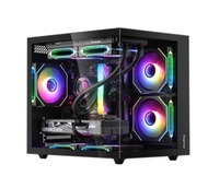 Segotep Brave W1 BLACK WHITE MATX Casing Tempered Glass Compact PC Case Gaming Build Chassis