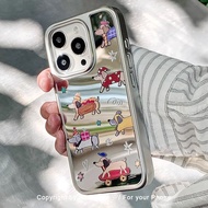 Star Dachshund Carbon Fiber Pattern Electroplating Case Mirror Suitable for iPhone Phone Case Suitab