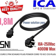 ICA Power Cord Cable C13 to AC CEE/ & Schuco 1.8m 1.5mm