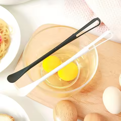 1Pcs Egg Beater PP Manual Milk Frother Seasoning Spoon for Whisk White/Black Multipurpose Kitchen Ut