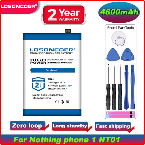 LOSONCOER 4800mAh For Nothing Phone 1 Phone1 NT01 High-Capacity Battery