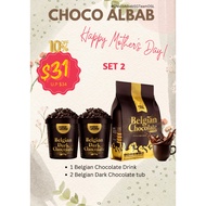 Mother's Day Set 2: 1 Belgian Chocolate Drink + 2 Belgian Dark Chocolate
