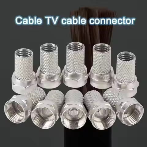 High-quality Adapter RG6 F-Type Connector Male Coaxial Connector Singnal Brass Connector Plugs Line 