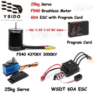 F540 Brushless Motor w/ 60A ESC 2-3S 25kg Servo Combo set for 1/10 1/12 RC Car Wltoys WPL RC Crawler
