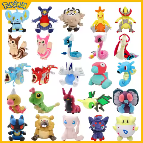 Pokemon Fit Plush Toys Milotic Butterfree Lugia Meowth Haxorus Garchomp Shinx Dragonair Furret Stuff