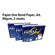Paper One Bond Paper, A4, 80gsm, 3 reams