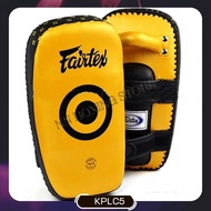 Fairtex Kick Curved Pads KPLC5 Yellow Gold Micro fiber Muay Thai Boxing MMA K1 แฟร์เท็กซ์ เป้าเตะ สี