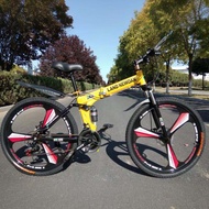 Foldable Mountain Bike 26 Inch 24 Inch Double Disc Brake with Rear Seat Road Bike off Road Bicycle C