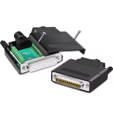 25 Pin D-sub Male/Female DB25 Connector Breakout Connectors Solder Free Signals Serial Port Plug Boa
