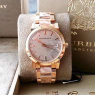 Burberry War Horse Watch Rose Gold Stainless Steel Chain Luxury Quartz Women's Watch British Fashion Trend Calendar Wate