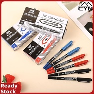 10PCS/Box Double Head Marker Pen Waterproof Black/Blue/Red Water Based/Oily Ink Pen School Study Sta