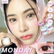 🔥คอนแทคเลนส์ 💗ขนาดบิ๊กอายโตมาก💗 Monday (Kissylens) สี : Brown / Gray