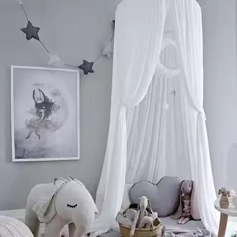 7 Colors Kids Boys Girls Princess Canopy Bed Valance Kids Room Decoration chiffon Mosquito Net Bedco