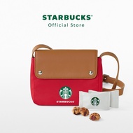 กระเป๋าสตาร์บัคส์ Starbucks Red Crossbody Bag กระเป๋าสะพายสตาร์บัคส์ สีแดงสดใส พร้อมกับถั่วมิกซ์นัทไบท์ 5 g x 10 ชิ้น
