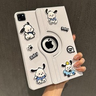 CrashStar 360 Rotatable Leather Flip tablet Case With Cute Cartoon Dog DIY Sticker For iPad Air 6 5 
