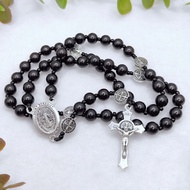 Catholic Rosary St Benedict Rosary Black Wood Rosary St Benedict Round Medal St Benedict Crucifix Ca