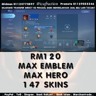 Akaun Max Emblem ML Murah RM90-120