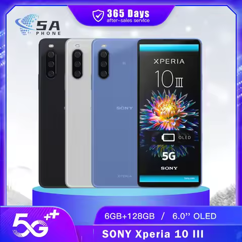 Original Sony Xperia 10 III 10III XQ-BT52 5G Mobile Phone 6GB RAM 128GB ROM NFC OLED 6.0" 12MP+8MP O
