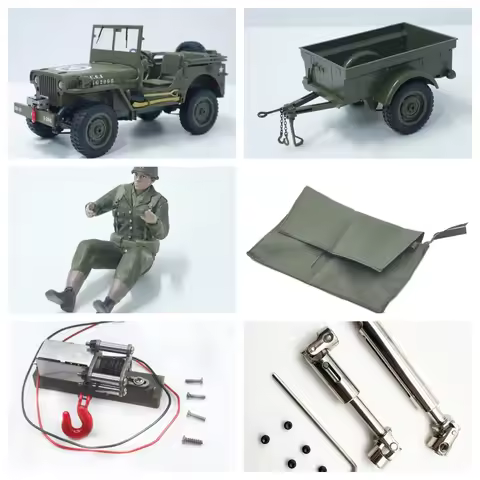 JJRC C8815 Upgrade Parts Trailer Soldier Winch Canopy Metal CVD Original Accessories for C8815 RC Ca