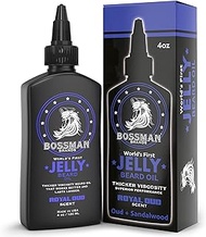 Bossman Beard Oil Jelly (4oz) - Beard Growth Softener, Moisturizer Lotion Gel with Natural Ingredients - Beard Growing Product (Royal Oud Scent)