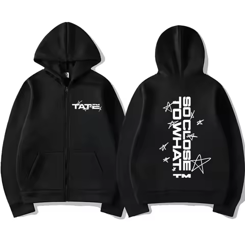 Tate Mcrae So Close To What Miss Possessive Tour 2025 Zipper Hoodie Coat Men Women vintage fashion U