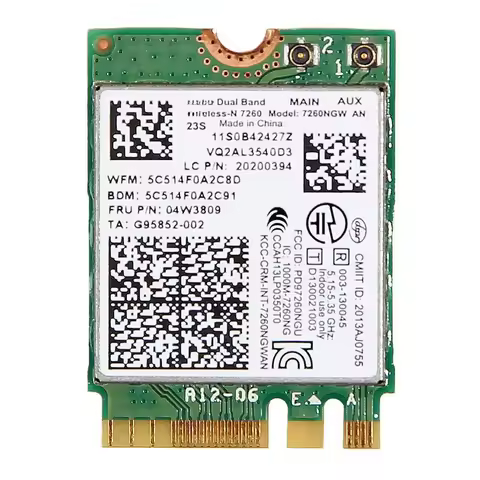 Card for 04x6008 INTEL DUAL BAND 7260NGW AN M.2 NGFF WIRELESS WIFI WLAN Bluetooth CARD For lenovo th