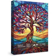 Stained Glass Tree of Life Puzzles for Adults 1000 Pieces, Mosaic Colorful Tree Jigsaw Puzzles, Fant