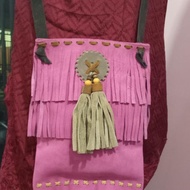 tas kulit asli bahan suede model indian A005