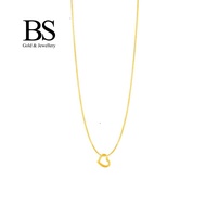 BS Jewellery 999.9 Pure Gold Mini Heart Pendant - B802 With Box / Wave Chain