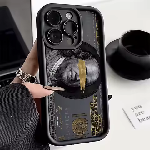 USD Dollar Design Phone Case For IPhone 17 Air 11 13 14 15 16 Pro Max 7 8 Plus 14 16e Black&white Co