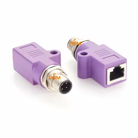 M12 Ethernet Plug M12 to RJ45 adapter M12 D-code 4-pin to RJ45 Connector IP67 PROFINET Cable Panel m