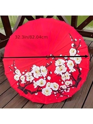 1 chiếc ô giấy dầu cổ điển Trung Quốc, ô hoa biểu diễn'sân khấu, ô lụa chống mưa đạo cụ khiêu vũ, ô 
