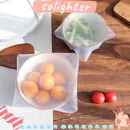 SOLIGHTER 4Pcs/set Fresh Keeping Lids, Fresh Keeping Stretch Cover Food Cover, Universal Reusable Silicone Vacuum Wrap Seal Food Container Lids Kitchen
