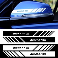 2-pack Car Vinyl Waterproof Reflective Sticker Mercedes Benz AMG Sports Logo Car Rearview Mirror Decal