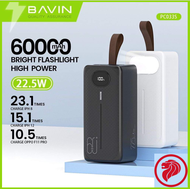 SG Stock 60000mAh BAVIN Pc033s Super High Capacity 22.5W Led 3 In 1 Wireless Fast Charging Powerbank 60000 Mah Mobile Phone Charger Power Supply